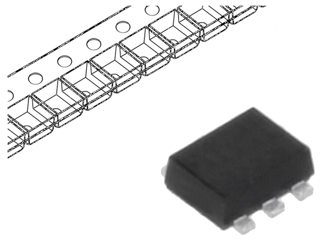 Diode: TVS netwerk; 6,8V; 2,5A; 25W; SOT666 Diode: TVS netwerk; 6,8V; 2,5A; 25W; SOT666